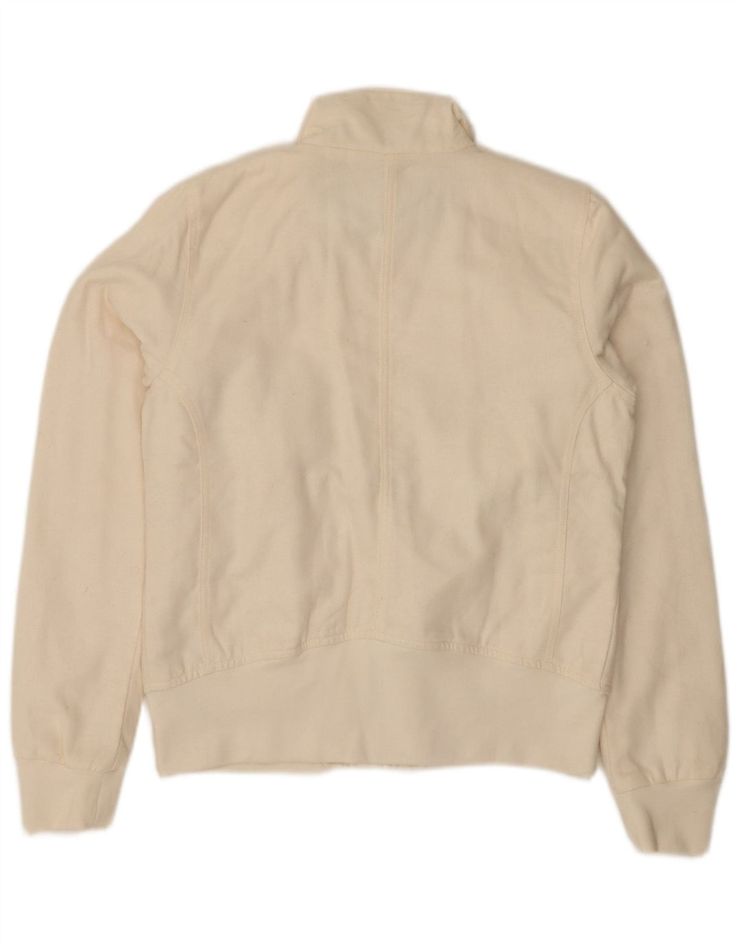 PUMA Womens Bomber Jacket UK 12 Medium Off White Cotton