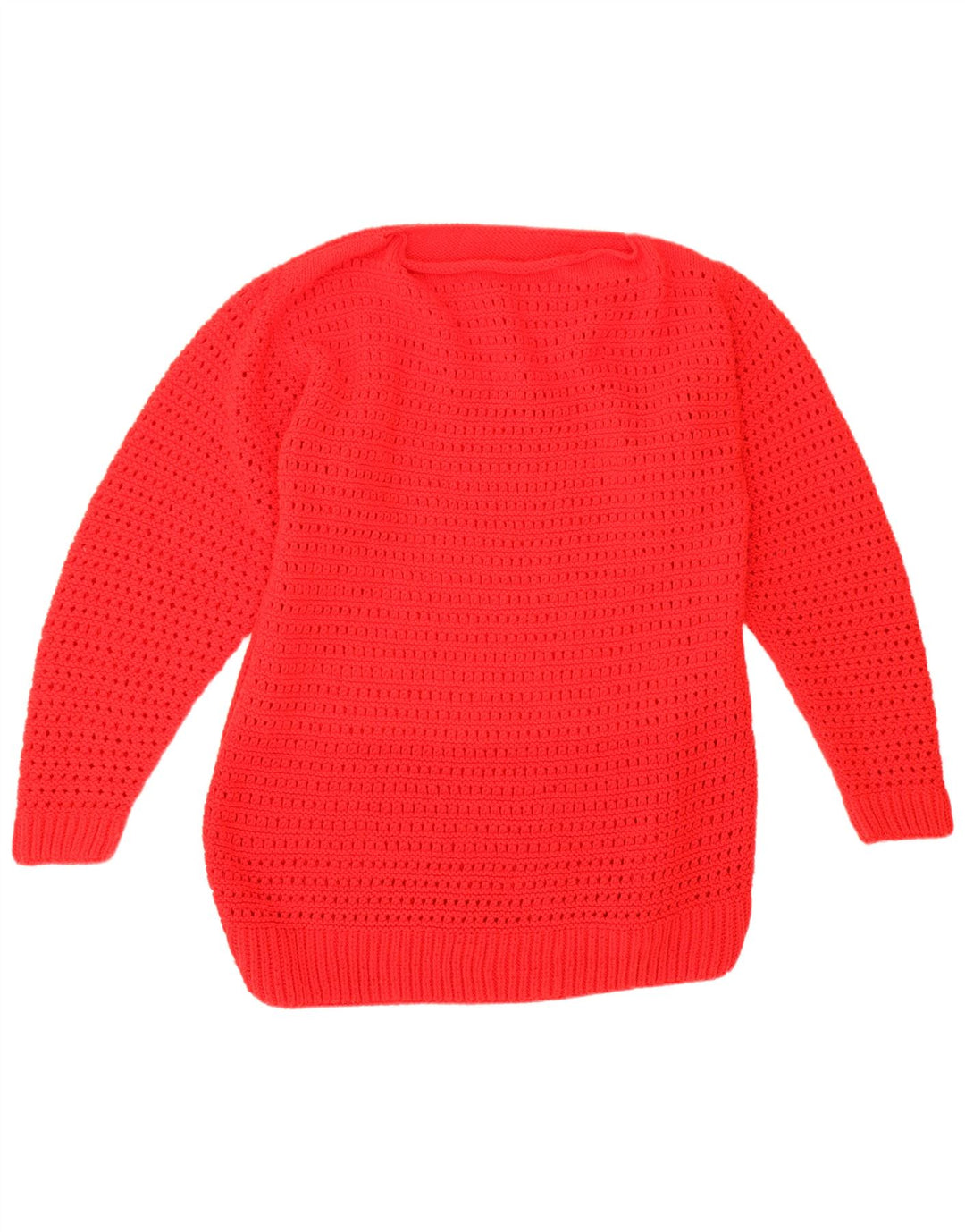 Vintage męski sweter z dekoltem w łódkę UK 12 średni czerwony