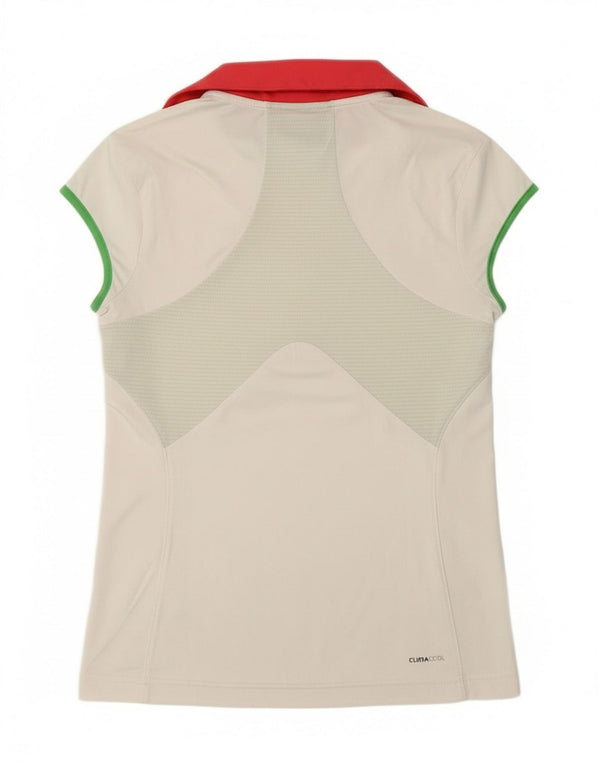 Adidas Dziewczęca Koszulka Polo Climacool 13-14 Lat Biała Poliester Sportowa