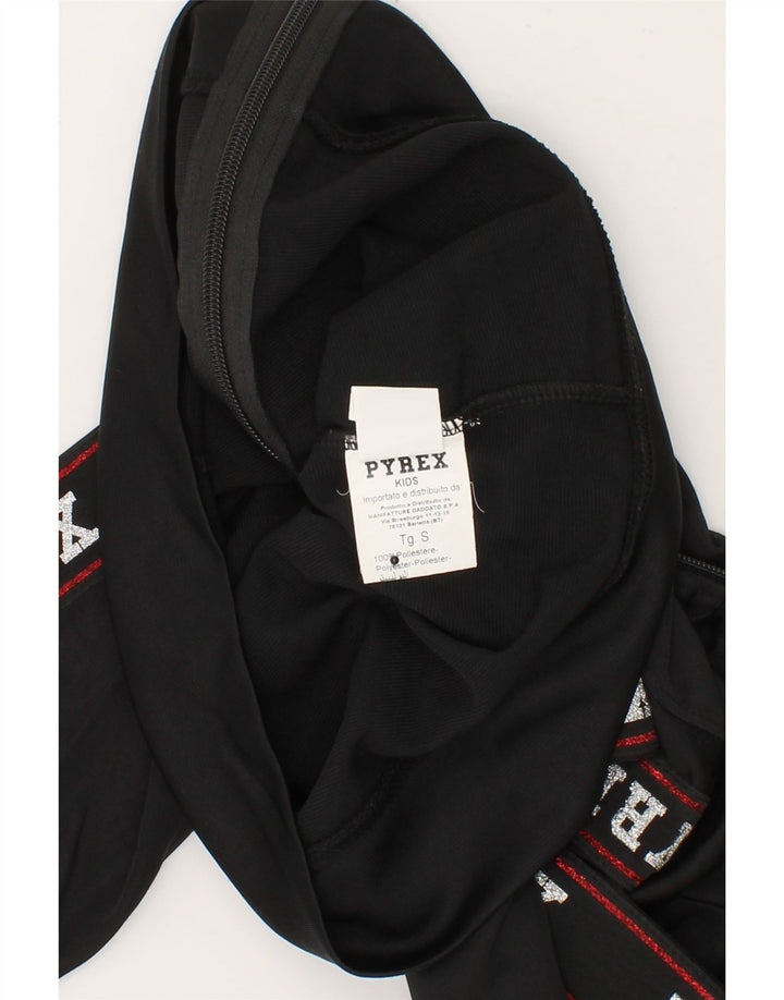 PYREX Girls Graphic Tracksuit Top Jacket 4-5 Years  Small Black Polyester Vintage Pyrex and Second-Hand Pyrex from Messina Hembry 