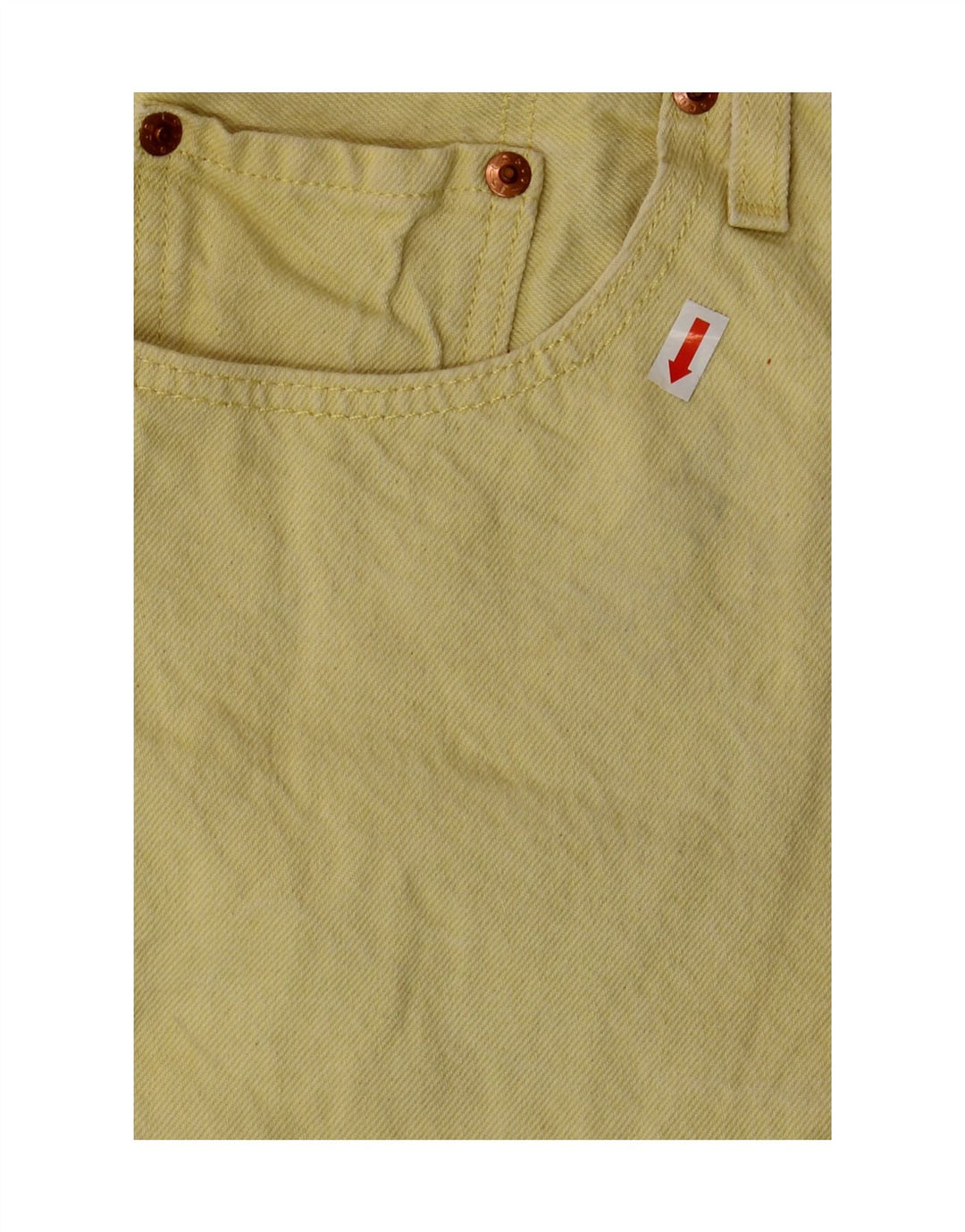 Damskie spodenki jeansowe LEVI'S 501 W32, duże, żółte, bawełniane