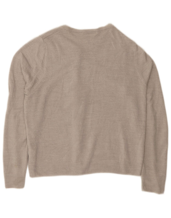 Marks & Spencer Damski sweter rozpinany UK 14, duży, szary, akrylowy