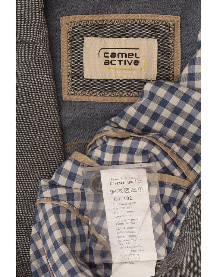 CAMEL ACTIVE Mens 2 Button Blazer Jacket UK 40 Large Grey Cotton