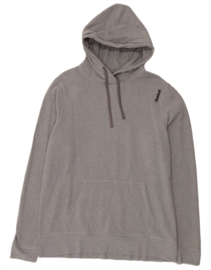 Męski sweter z kapturem Reebok, duży, szary, bawełniany