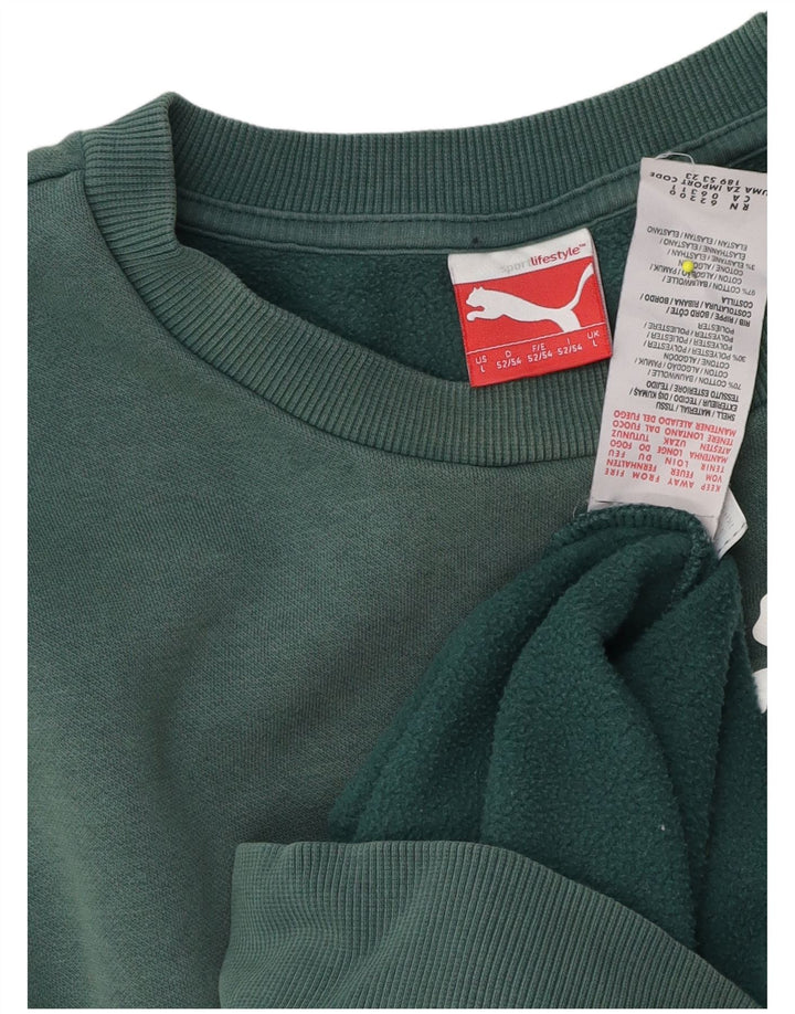 Męska bluza z grafiką Puma, duża, zielona bawełna