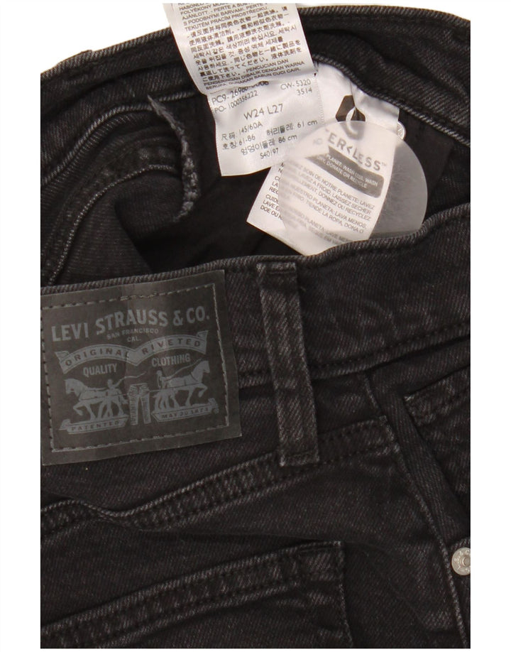Damskie zwężane dżinsy Levi's W24 L27 Czarna bawełna