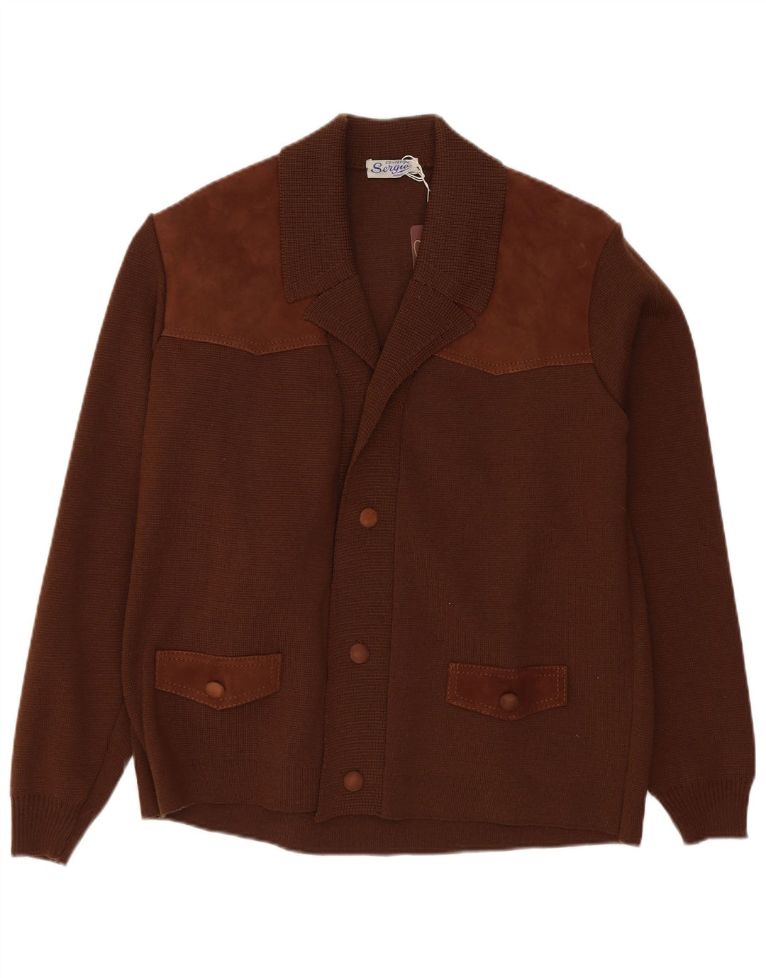 Sweter męski w stylu vintage, mały, brązowy