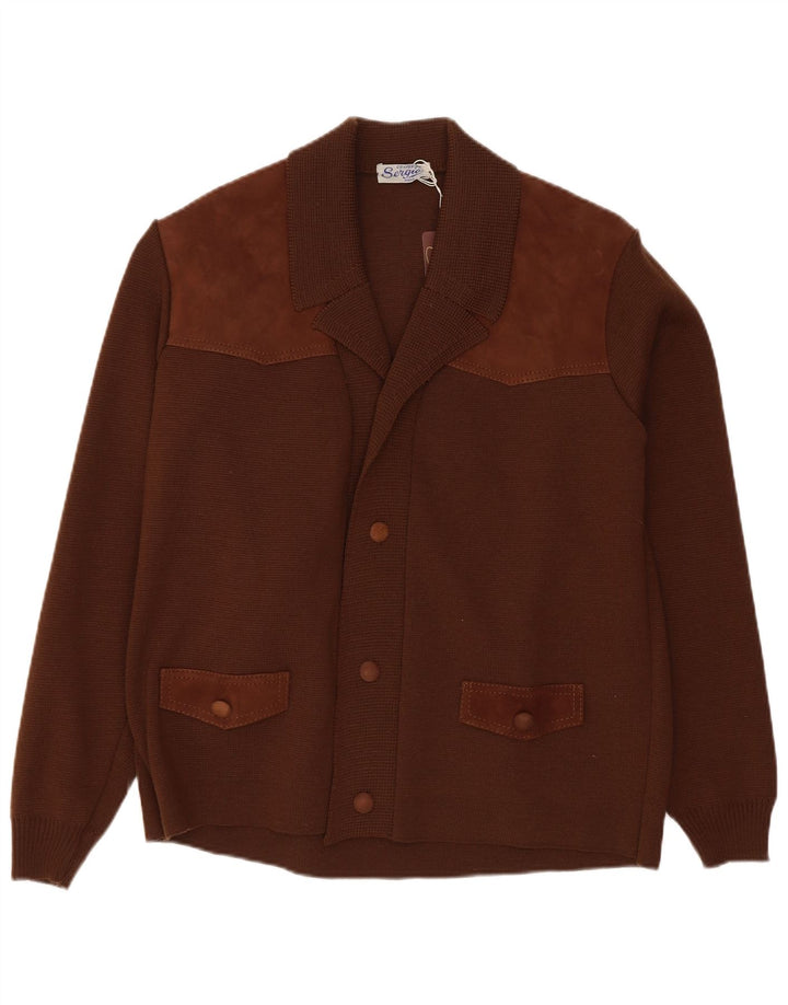 Sweter męski w stylu vintage, mały, brązowy