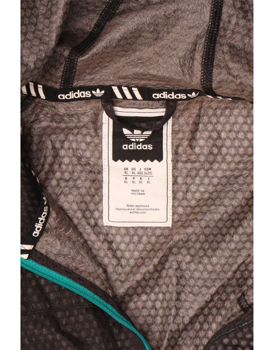 Męska kurtka przeciwdeszczowa Adidas z kapturem UK 42 XL Czarny poliester