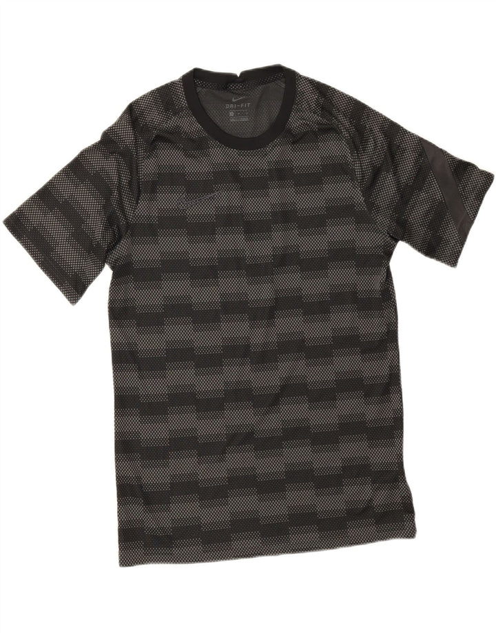 Męska koszulka Nike Dri Fit Top, średni czarny geometryczny poliester