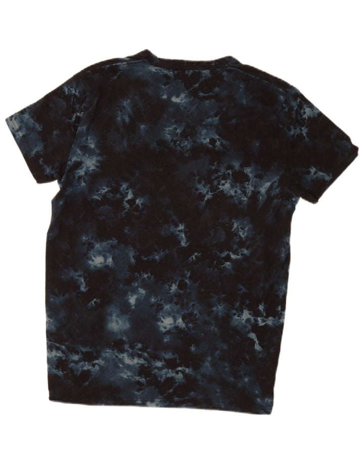 HOLLISTER Męski T-shirt z grafiką, mały, granatowy, bawełniany Tie Dye