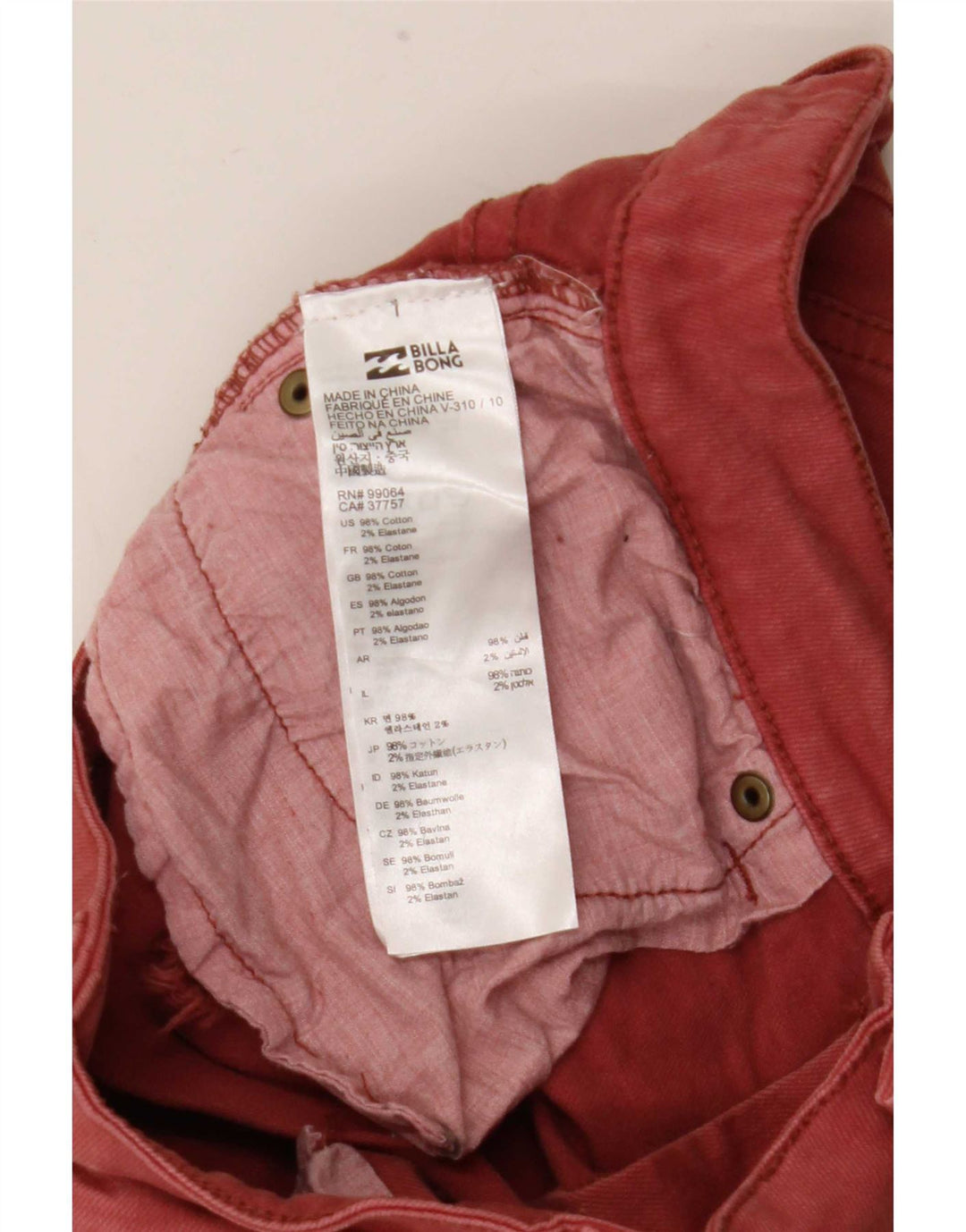 Damskie spodenki jeansowe Billabong w trudnej sytuacji W26 Małe czerwone bawełniane