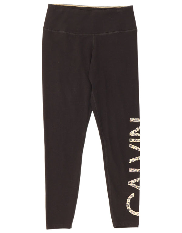 Damskie legginsy Calvin Klein Graphic UK 8 Small, czarne, bawełniane