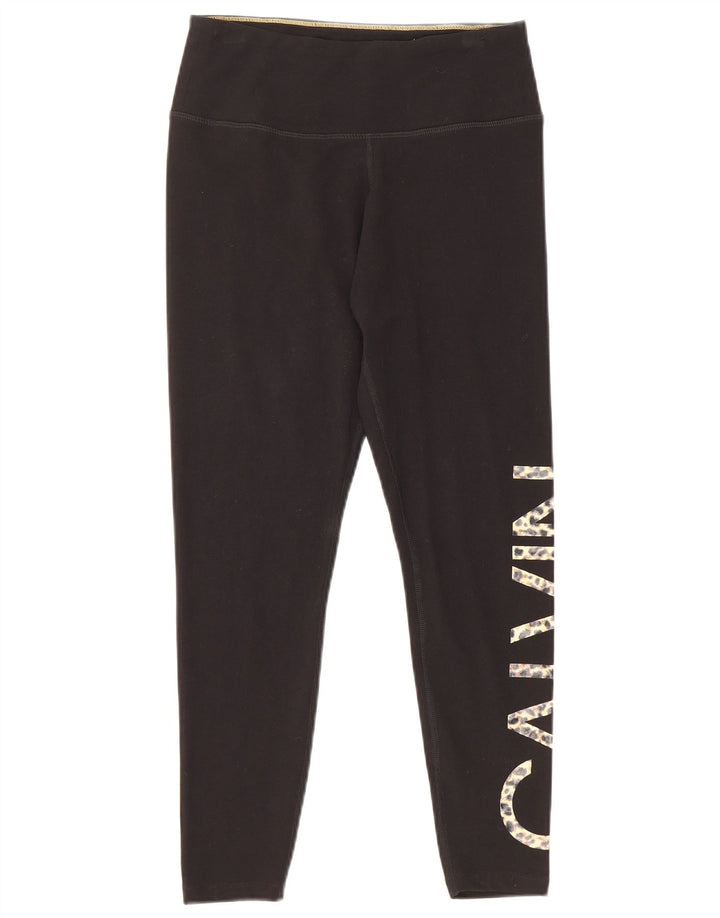 Damskie legginsy Calvin Klein Graphic UK 8 Small, czarne, bawełniane