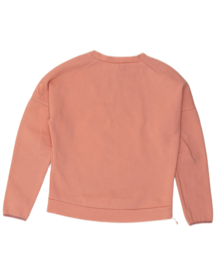 Damski sweter oversize ADIDAS UK 8/10, mały, różowy, bawełniany