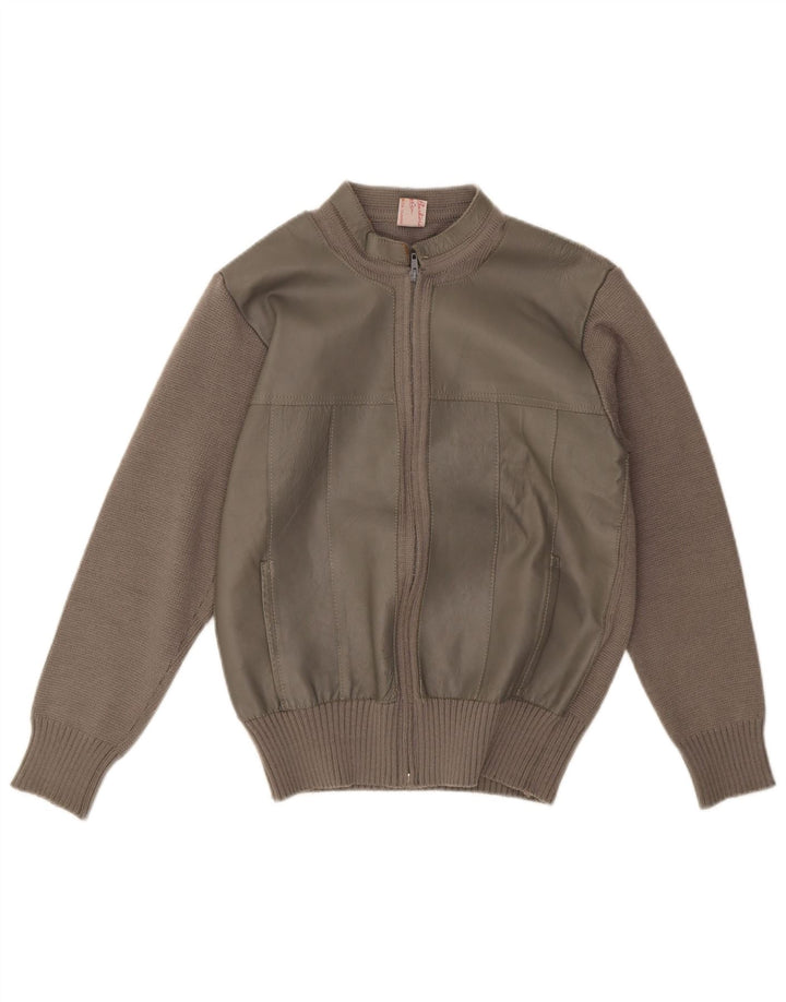 Vintage męski sweter kardigan IT 50 średni brązowy akryl
