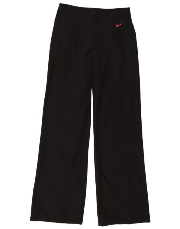Damskie spodnie dresowe Nike Dri Fit UK 10, małe, czarne, z blokami kolorów