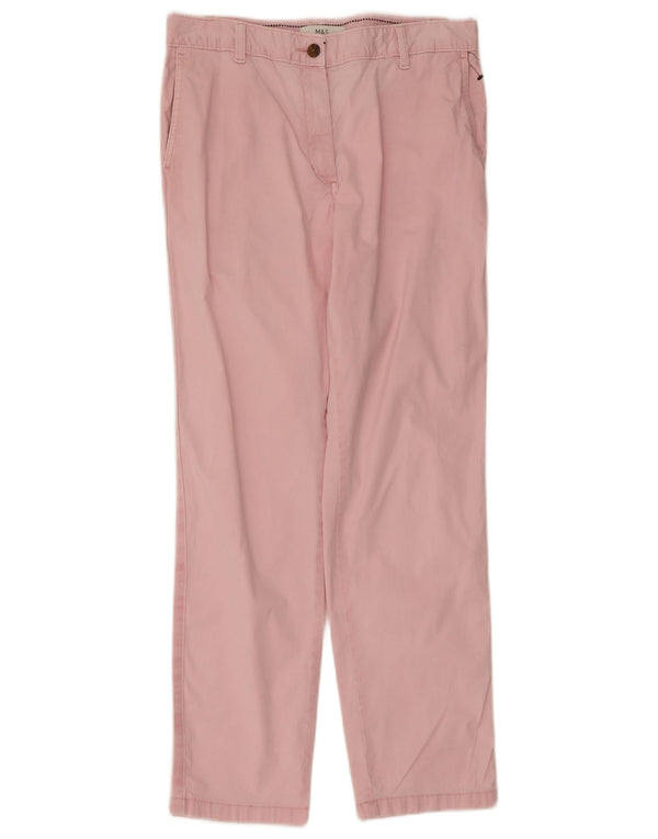 Damskie spodnie chino Marks & Spencer Regular Fit UK 10 Small W30 L29 Różowe