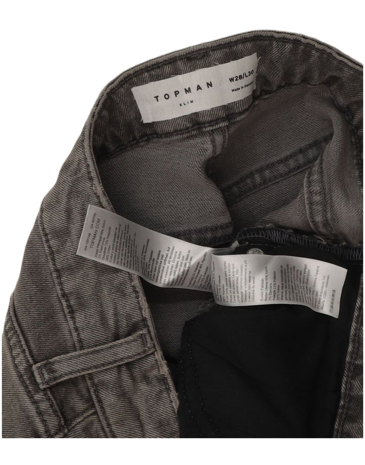 Męskie dżinsy Topman W28 L30 Szara bawełna