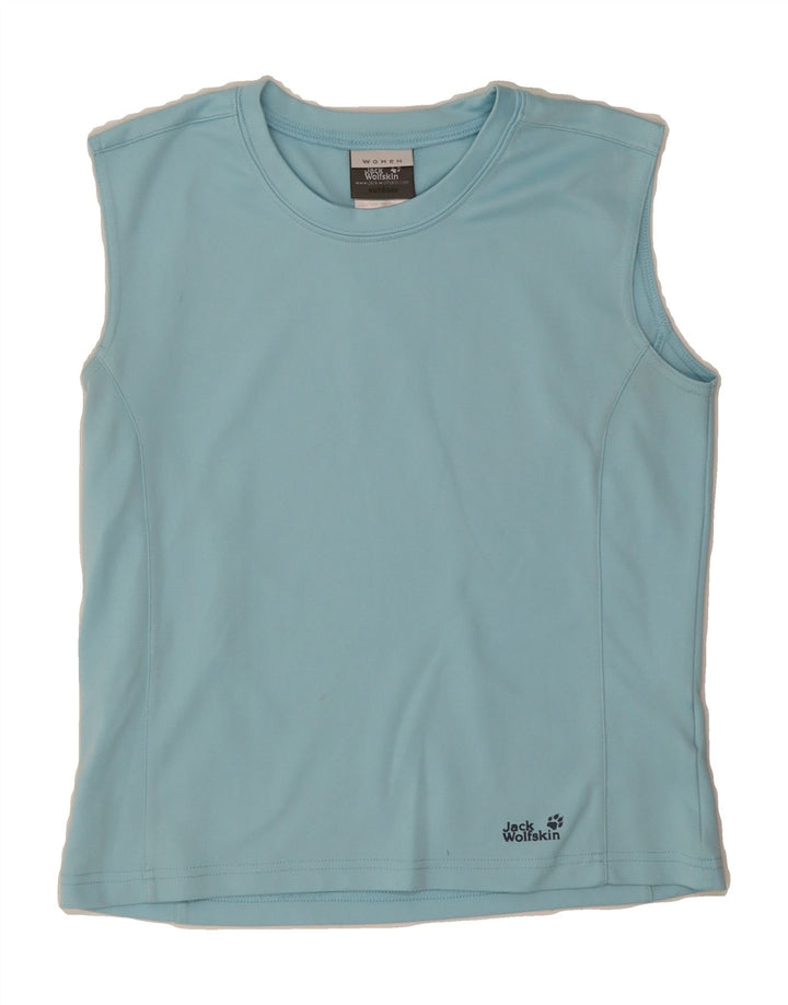 JACK WOLFSKIN Womens Vest Top UK 12 Medium Blue Polyester Vintage Jack Wolfskin and Second-Hand Jack Wolfskin from Messina Hembry 