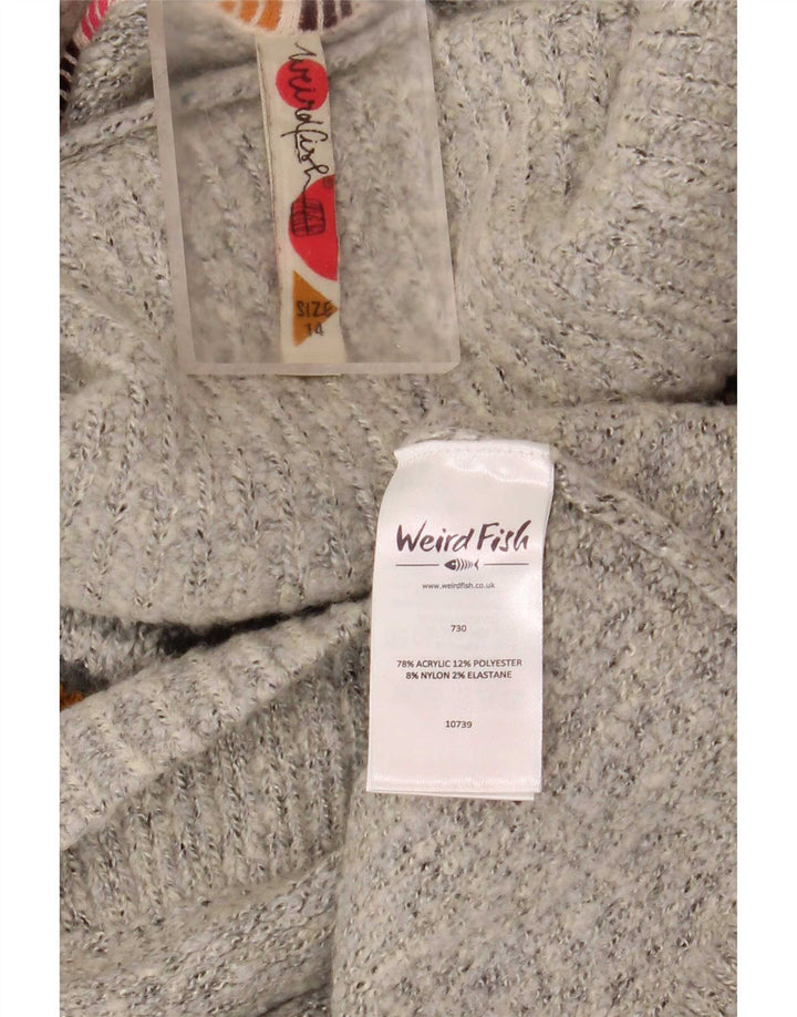 Damski sweter z golfem Weird Fish UK 14, duży, szary Fair Isle