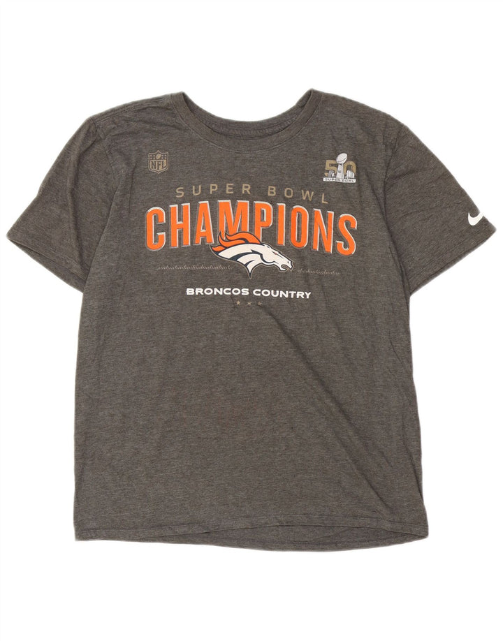 Męski T-shirt NIKE Denver Broncos z grafiką, średnioszary, bawełniany
