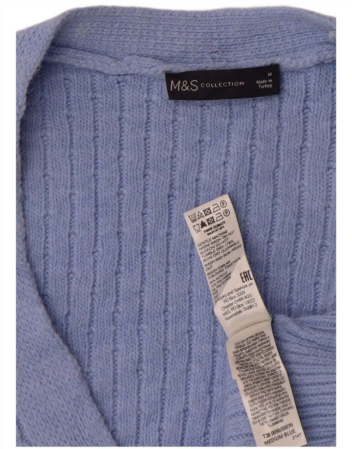 Marks & Spencer Damski sweter typu Crop Oversized Cardigan UK 14 Średni Niebieski