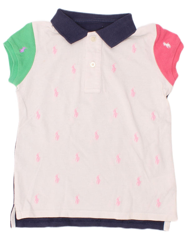 Dziewczęca koszulka do rugby Polo Ralph Lauren z grafiką, 7-8 lat, w kolorze białym
