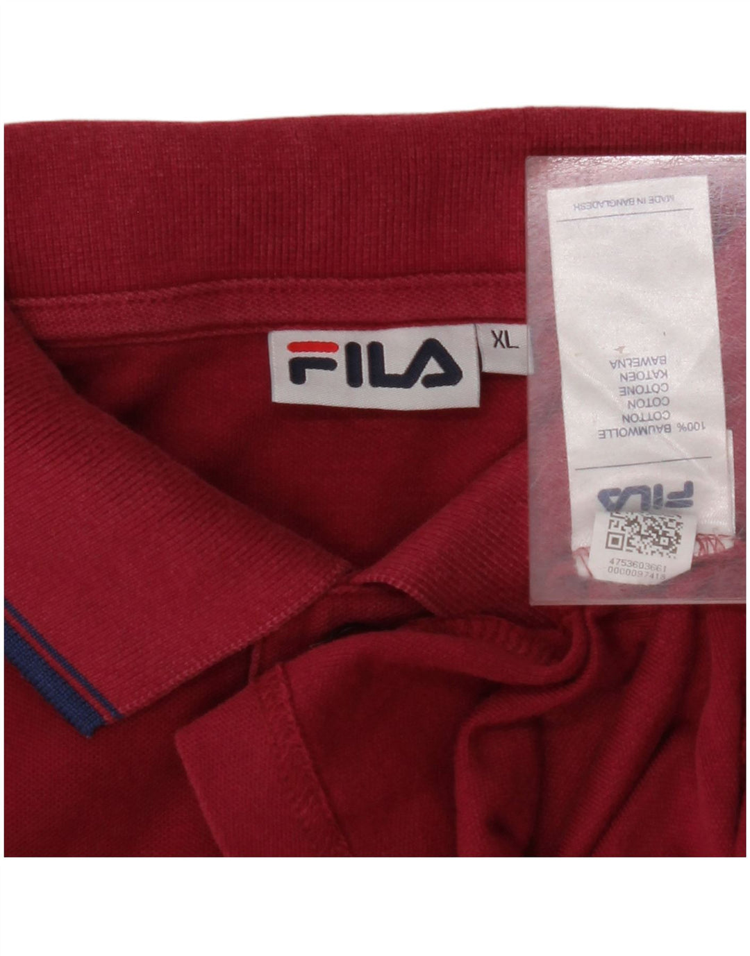 FILA Mens Polo Shirt XL Pink Cotton