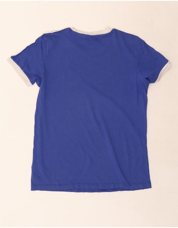 Damska koszulka oversize Adidas z grafiką Top UK 10, mała niebieska bawełna