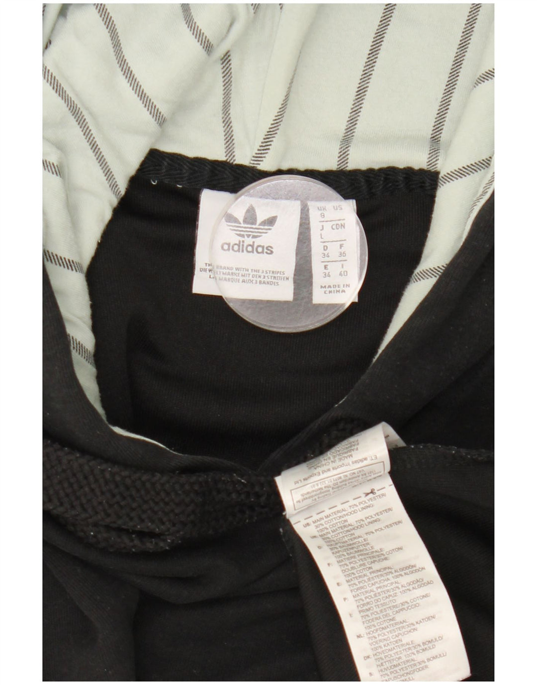 Damska bluza z kapturem Adidas Crop Oversized UK 8 Mały czarny poliester