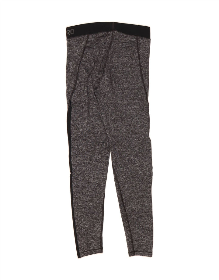 NIKE Womens Graphic Leggings UK 12 Medium  Grey Flecked Nylon Vintage Nike and Second-Hand Nike from Messina Hembry 