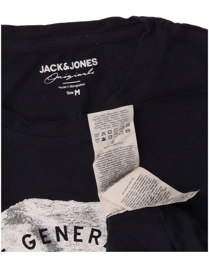 Męski T-shirt z grafiką Jack & Jones, średni, granatowy, bawełniany