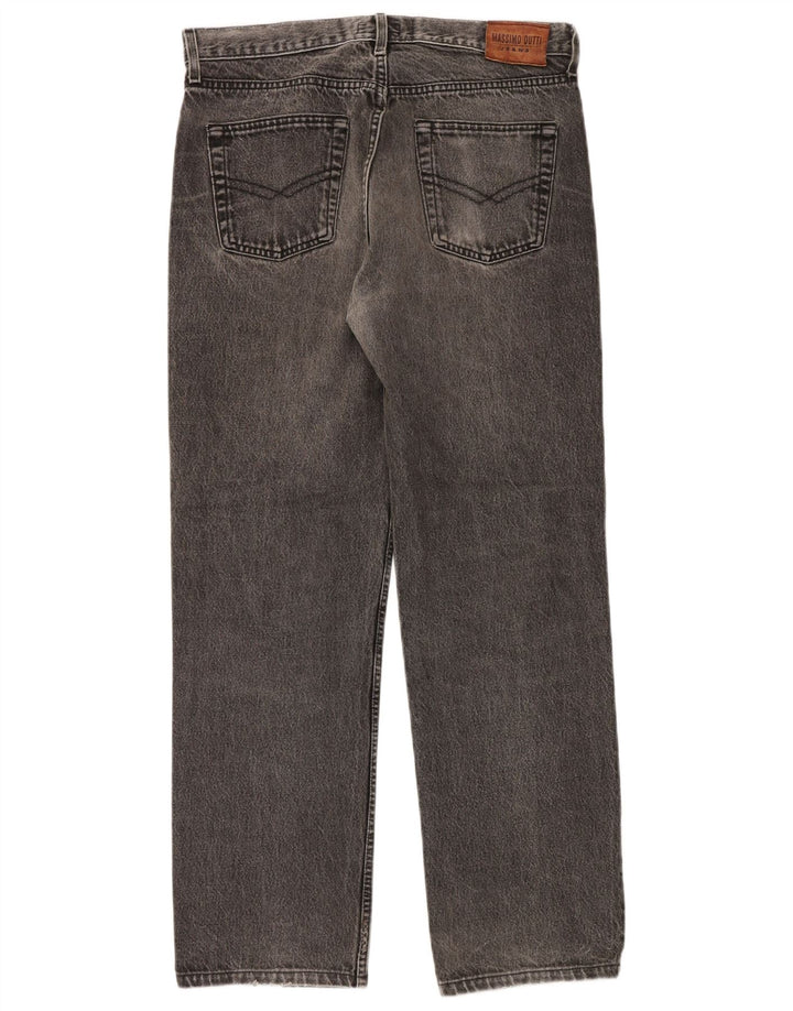 Męskie proste dżinsy Massimo Dutti EU 44 duże W34 L30 szare