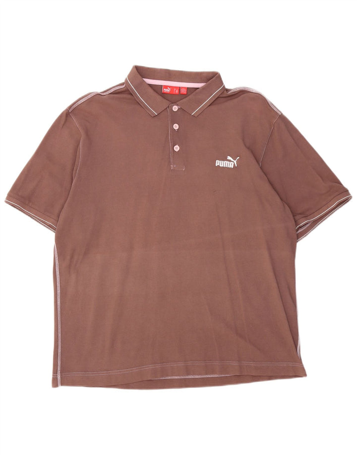 Męska koszulka polo Puma, duża, brązowa, bawełniana
