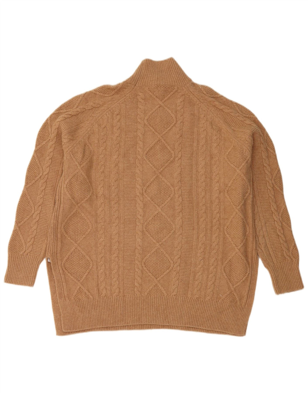 Damski sweter oversize Reiss z golfem UK 14, średnia brązowa wełna