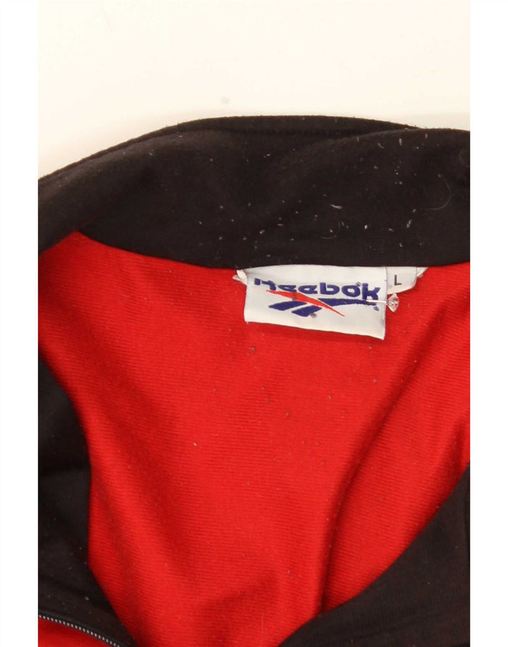 Męska kurtka dresowa Reebok z grafiką, duża, czerwona, z blokami kolorów