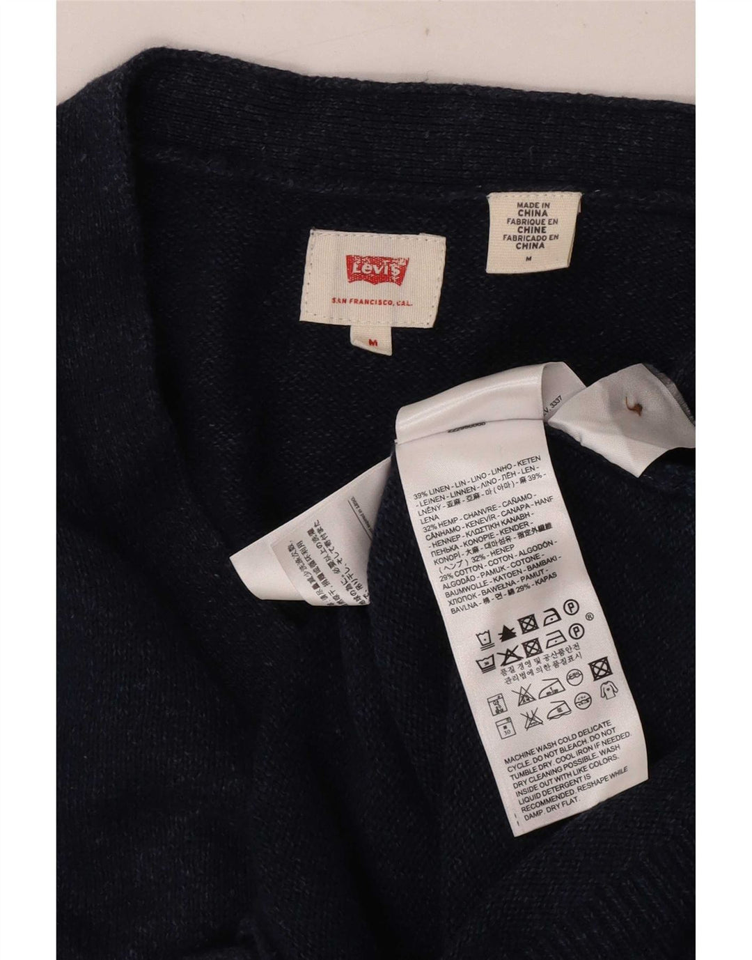 Męski sweter rozpinany Levi's, średni granatowy, lniany