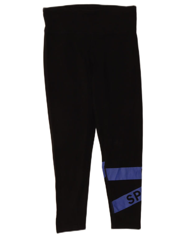 Damskie legginsy Dkny Graphic Crop UK 12, bawełna w kolorze średniej czerni