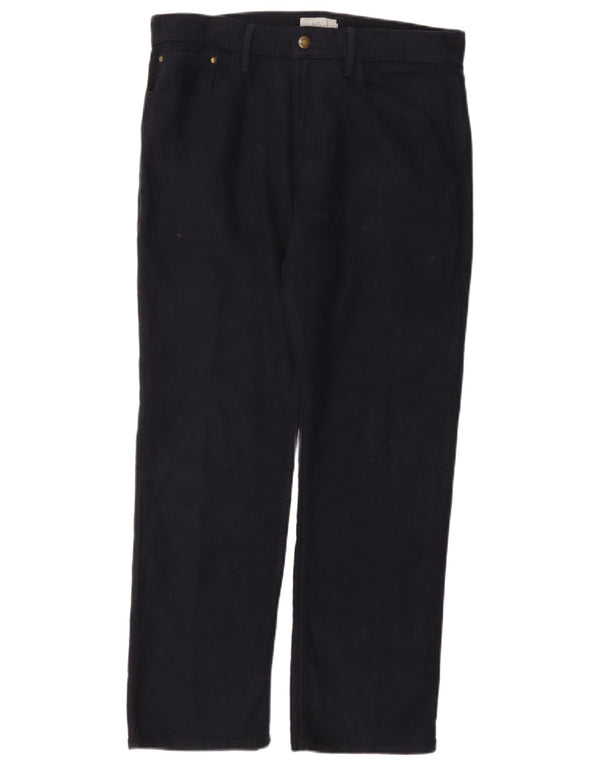 Męskie spodnie codzienne Marks & Spencer Regular Straight W34 L29 Granatowe