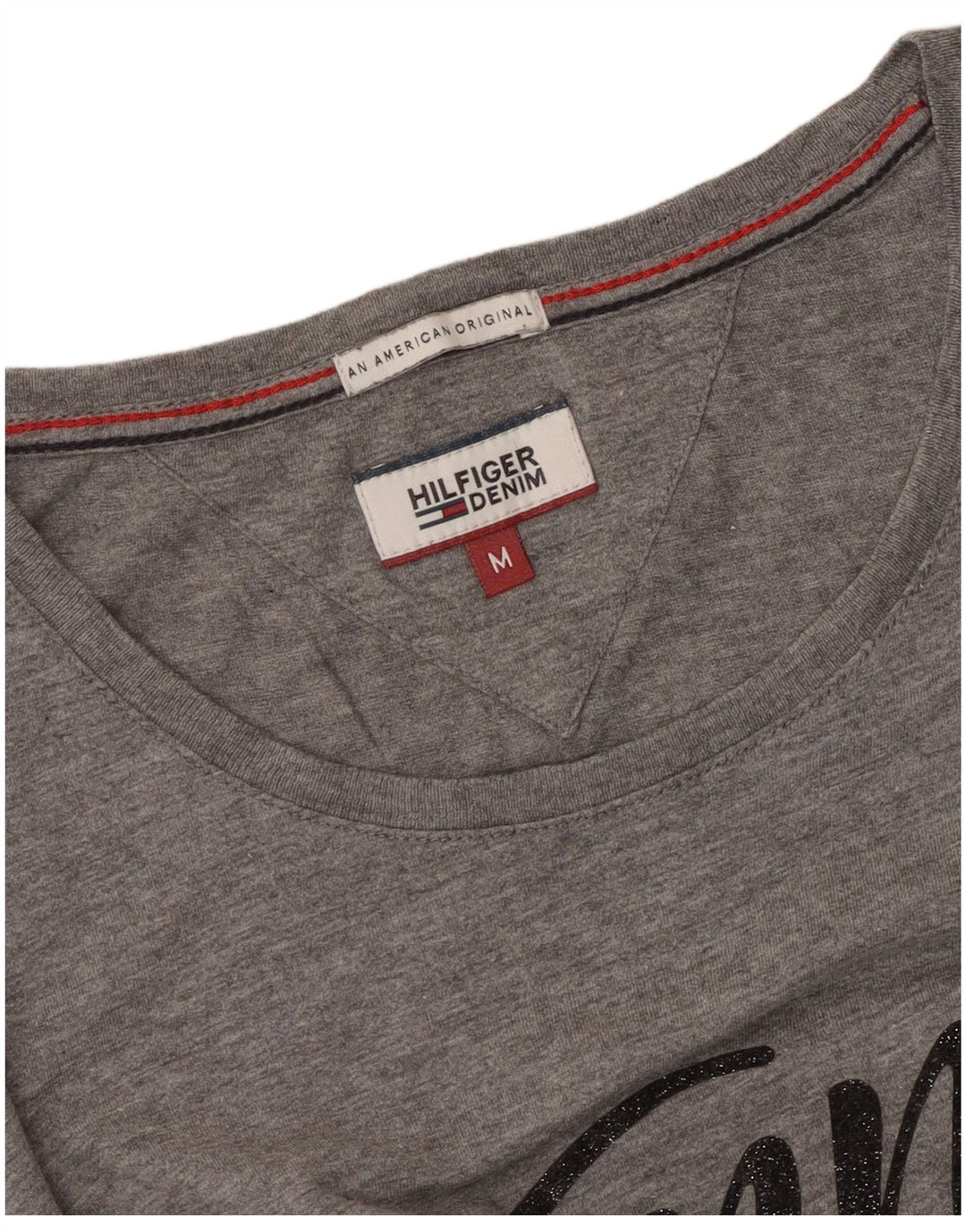 Damska koszulka graficzna Tommy Hilfiger Top UK 14 Medium Grey