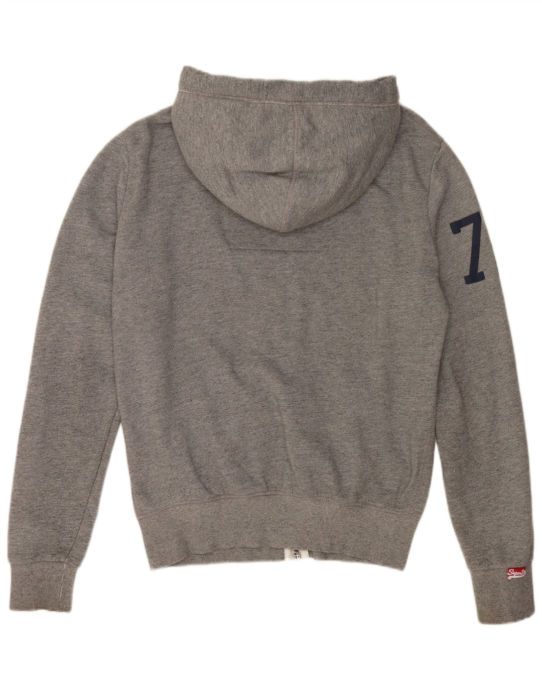 SUPERDRY Mens Graphic Zip Hoodie Sweater Medium Grey Cotton