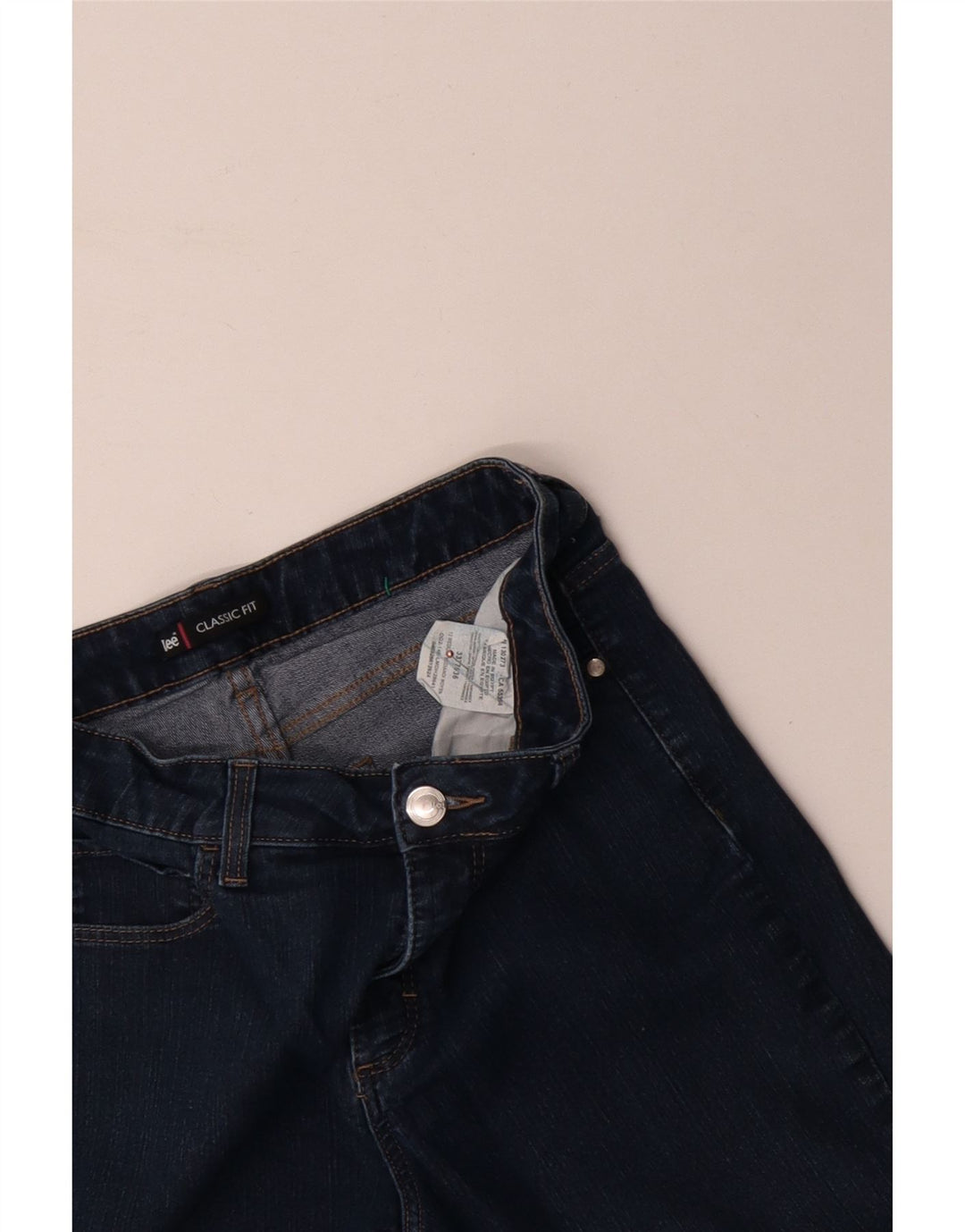 Damskie jeansy Capri LEE o klasycznym kroju i wysokiej talii US 12, duże, W30 L17, niebieskie