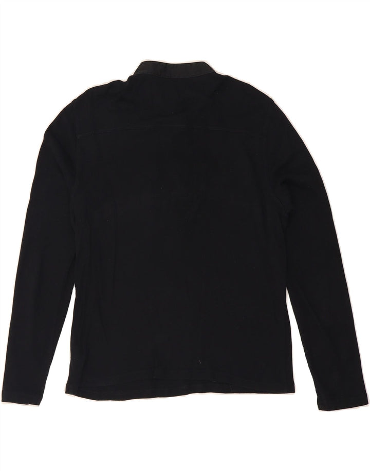 CHAPS Womens Pullover Shirt UK 14 Large Black Cotton Vintage Chaps and Second-Hand Chaps from Messina Hembry 