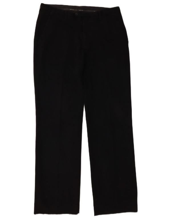 Męskie proste spodnie chino Zara EU 42 Large W32 L32 Czarny poliester