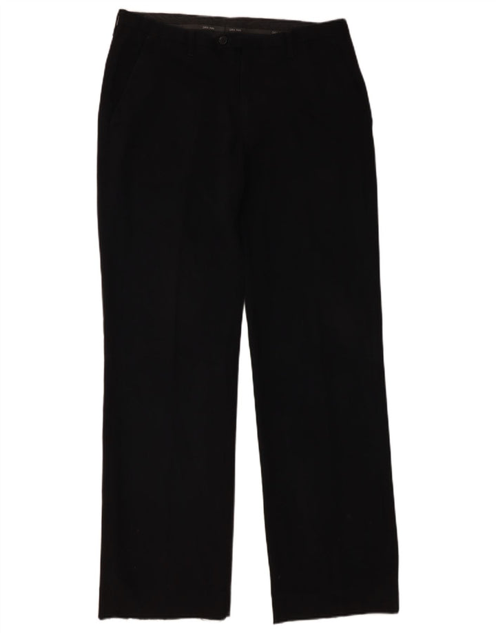 Męskie proste spodnie chino Zara EU 42 Large W32 L32 Czarny poliester