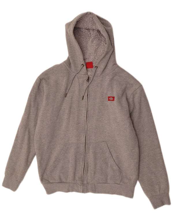 Męski sweter Dickies Sherpa z kapturem i zamkiem błyskawicznym, duży, szary, bawełniany