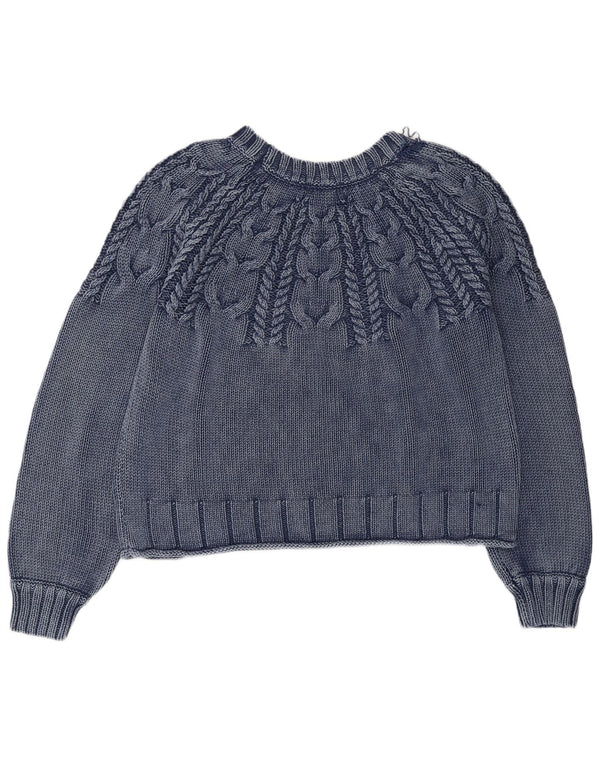 WHITE STUFF Damski sweter z krótkim rękawem i dekoltem w łódkę UK 16, duży, granatowy