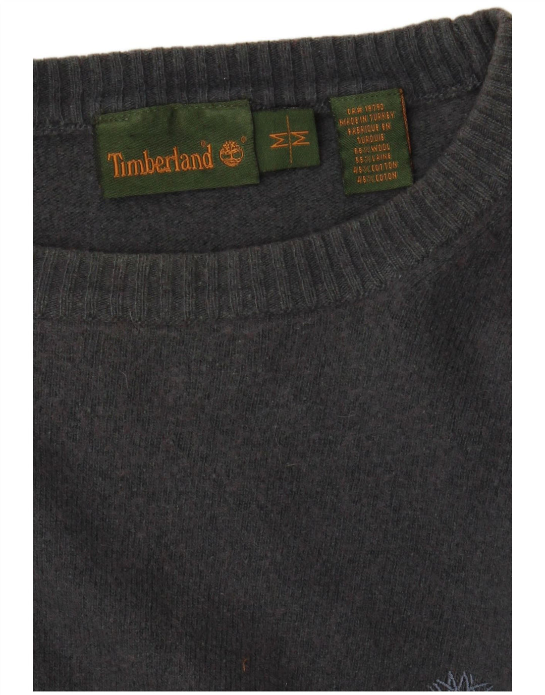 Damski sweter TIMBERLAND z dekoltem w łódkę UK 14 Średnioszary wełniany