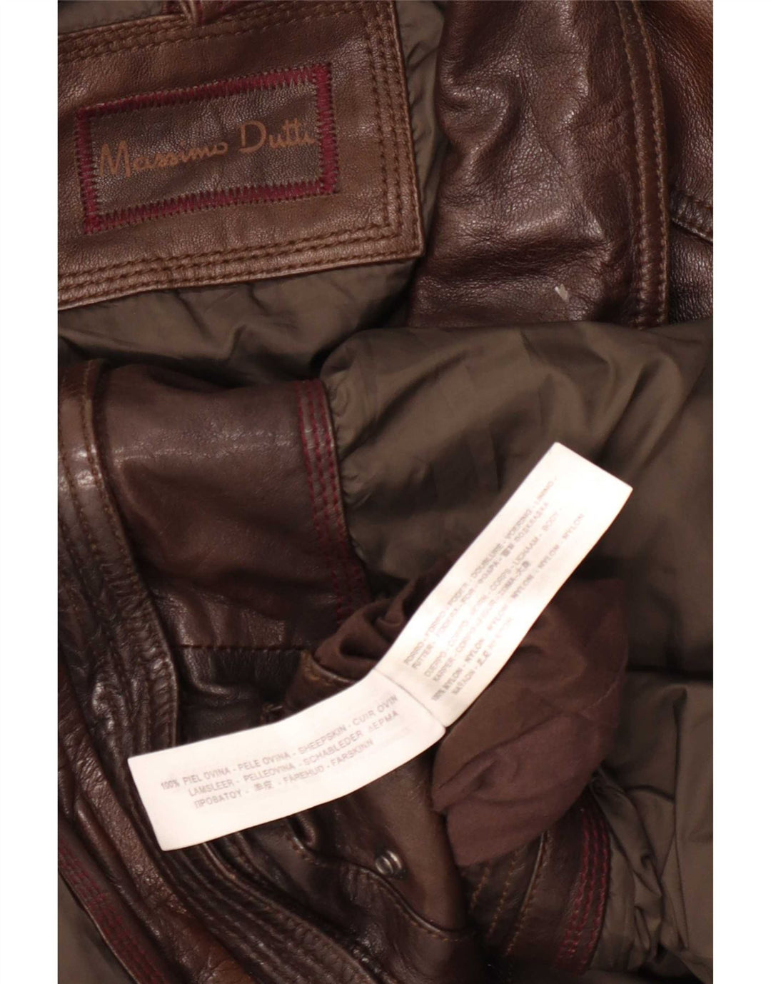 Męska skórzana kurtka użytkowa Massimo Dutti UK 44 2XL brązowa